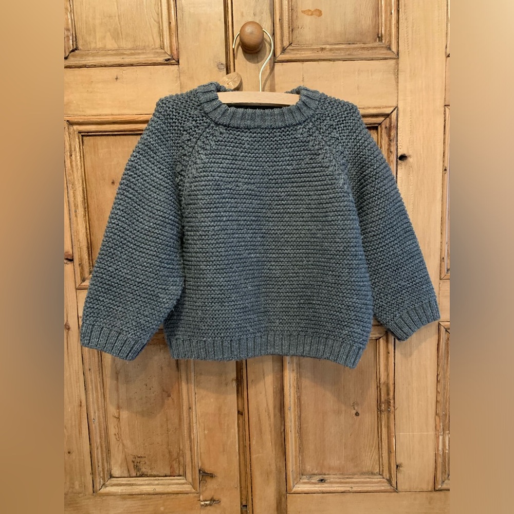 Zara Baby Chunky Knit Sweater Charcoal Grey Size 18 Months